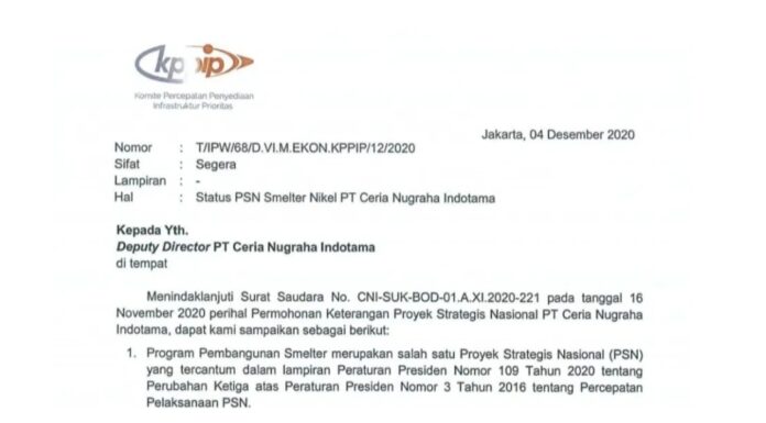 PT Ceria Nugraha Indotama Gandeng Tiga BUMN Genjot Pembangunan Proyek Strategis Nasional Surat CNI