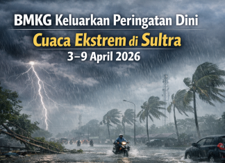 BMKG Keluarkan Peringatan Dini Cuaca Ekstrem di Sultra 3--9 April 2026 BMKG