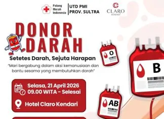 Kolaborasi Claro Kendari dan PMI Sultra Gelar Donor Darah di Hari Kartini 2026 donor darah Kendari