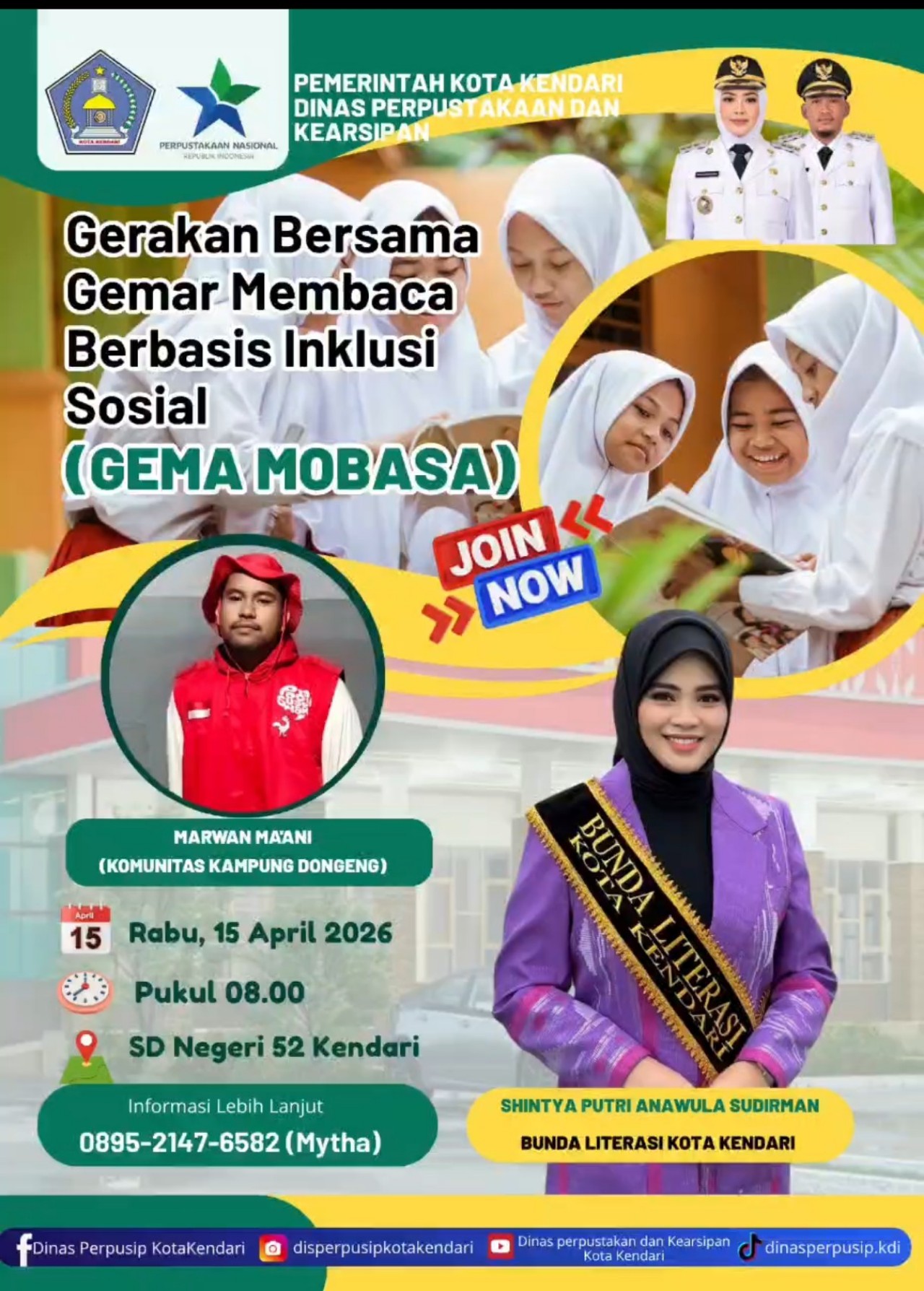 GEMA MOBASA Digencarkan di Kendari, Dorong Budaya Membaca Berbasis Inklusi Sosial