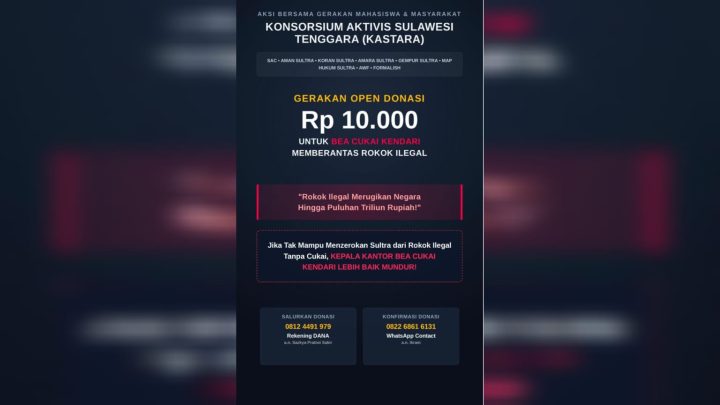KASTARA Galang Donasi Rp10 Ribu untuk Dukung Pemberantasan Rokok Ilegal di Sultra kastara