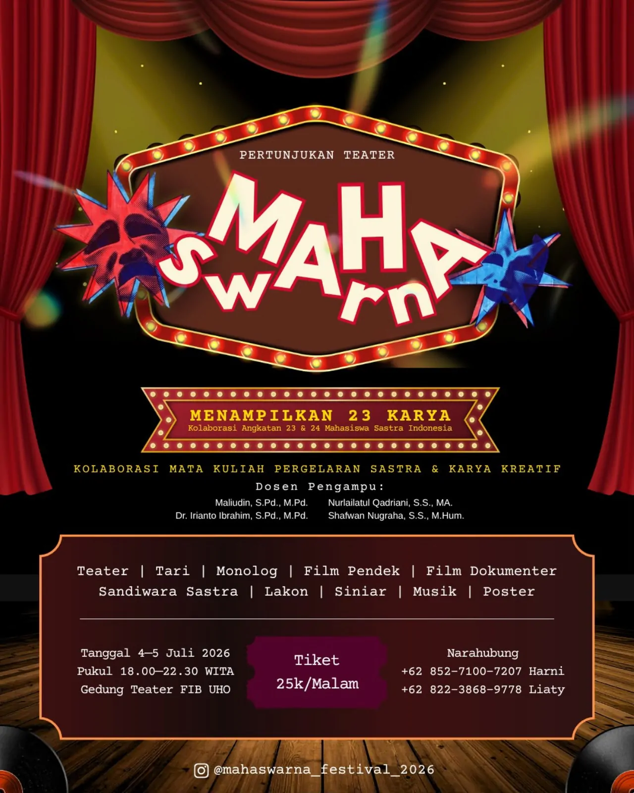 23 Karya Mahasiswa Sastra Indonesia UHO Siap Meriahkan Mahaswarna Festival 2026